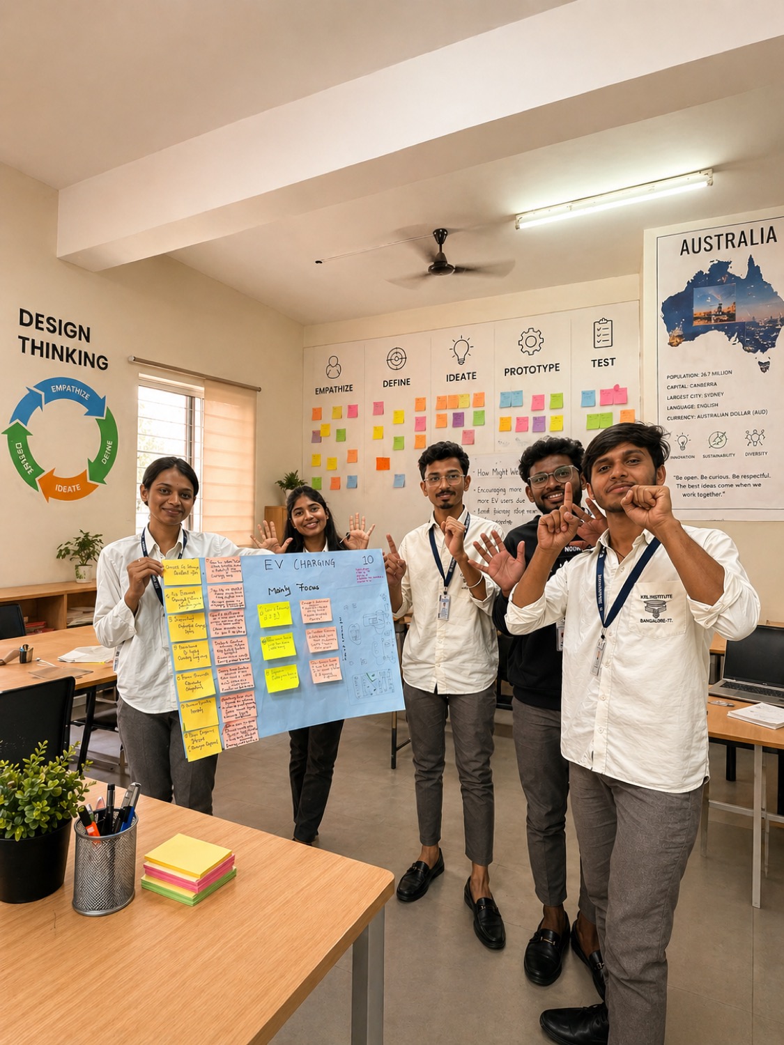 A student team presenting the AI-powered brand campaign they designed